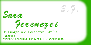 sara ferenczei business card